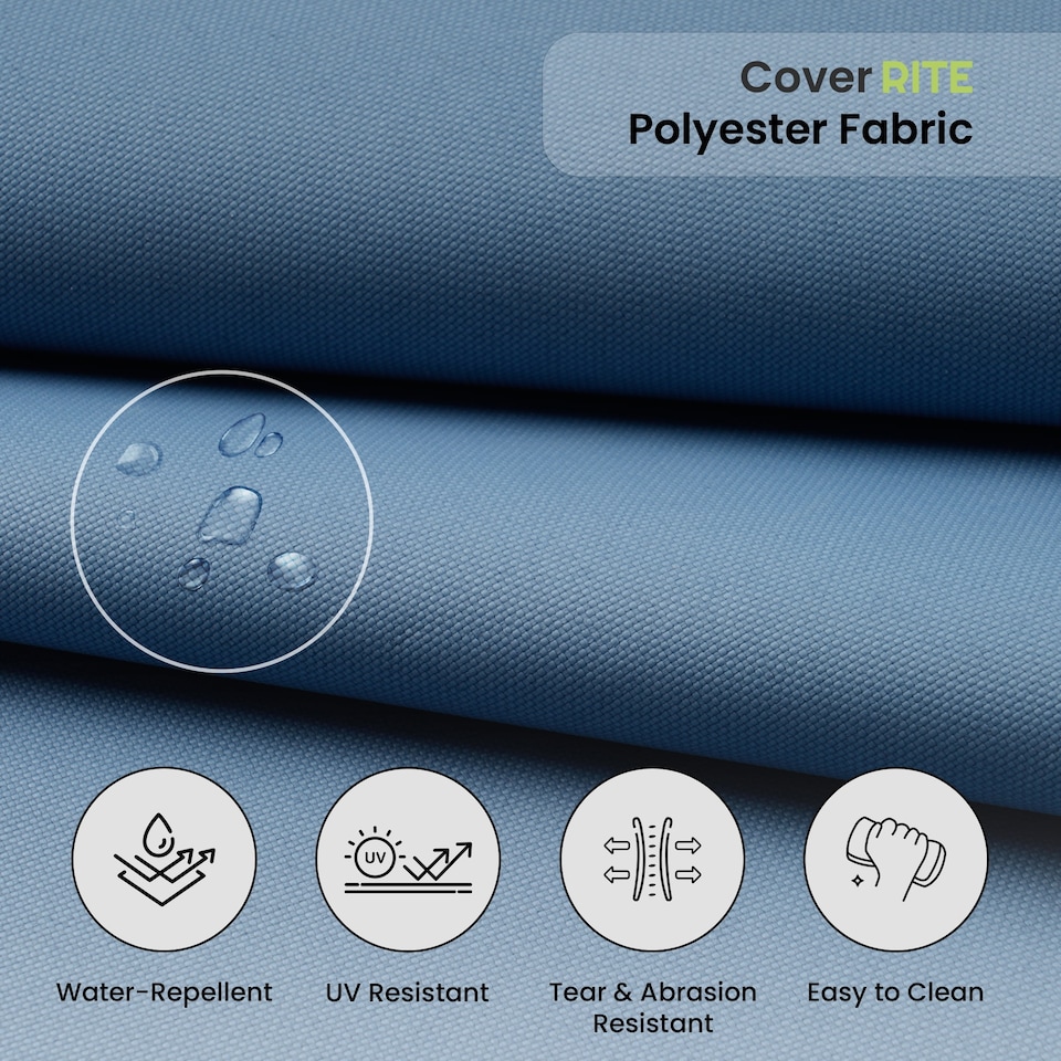 image 1 of Covers&All Replacement Cushions for Outdoor Furniture, Cushions with Cover Made of Cover Rite Fabric, 25.5in D x 25in W, Sky Blue