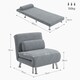 image 3 of HOMCOM Velvet Chair Bed, 3-in-1 Convertible Sleeper Chair with Adjustable Backrest, Pillow, for Living Room, Bedroom, Grey | Grey | One Size