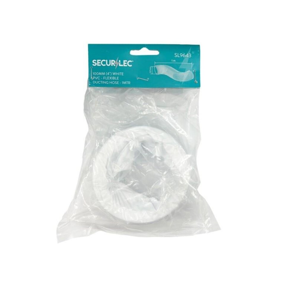 image 1 of Securlec Flexible Ducting Hose | White | White | 1m x 100mm | 1