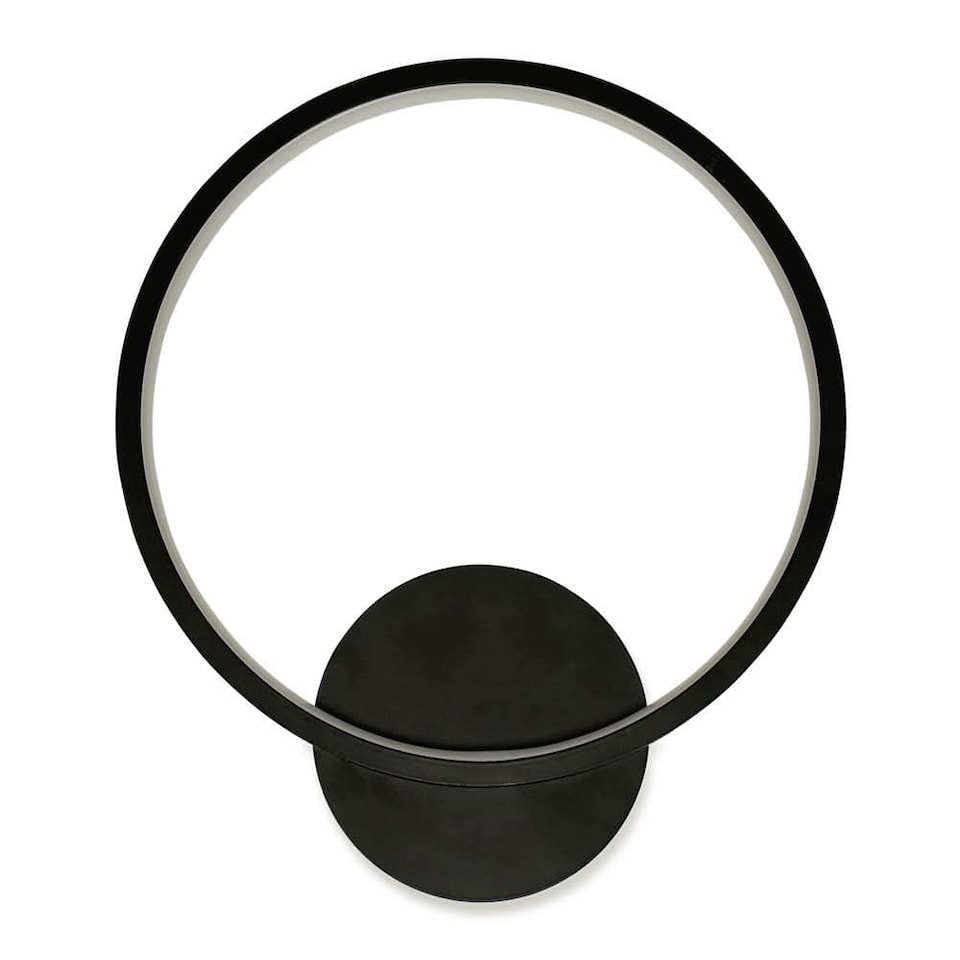 image 1 of ValueLights Infinity Black Circle Integrated LED Wall Light | Black