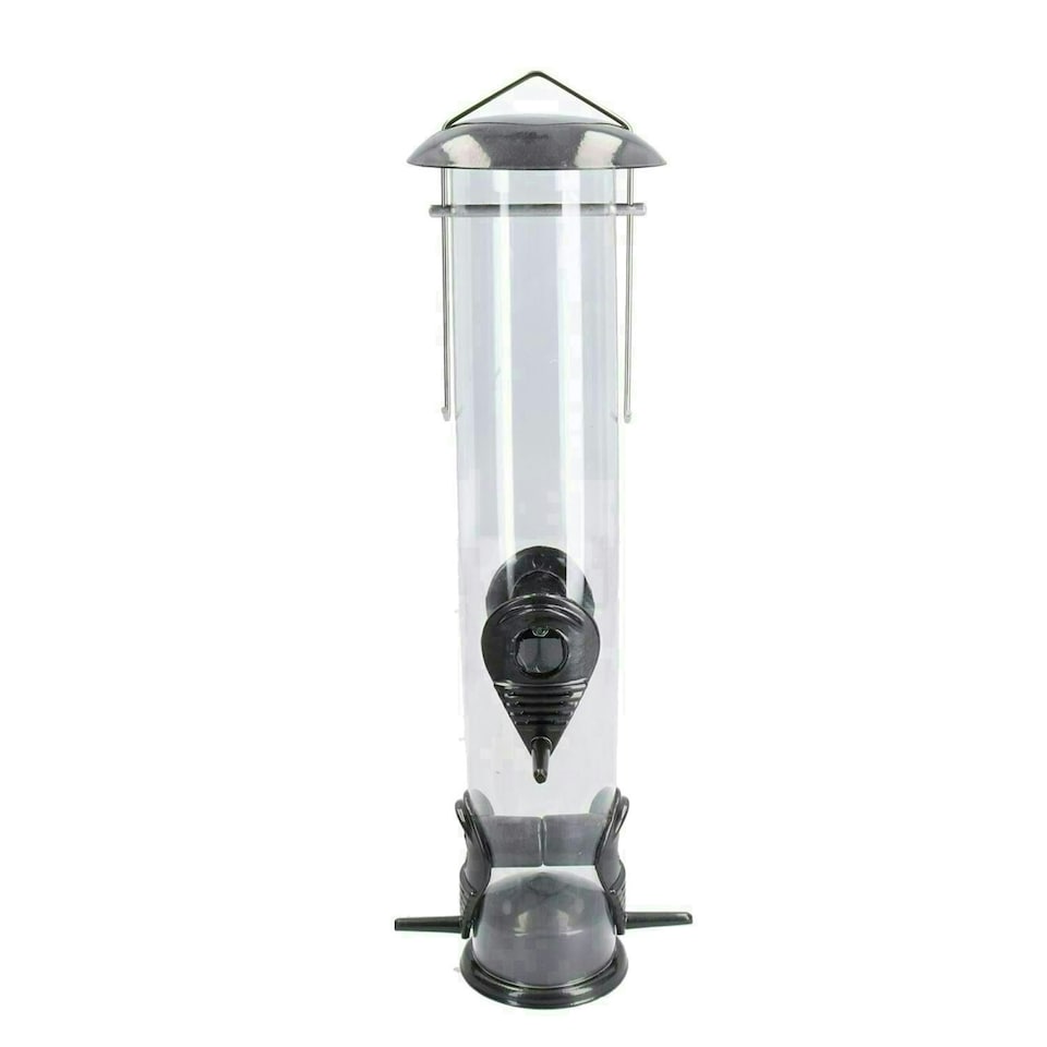 image 1 of Large Deluxe Bird Feeder Seed Holder Hanging Feeding Station Wild Birds