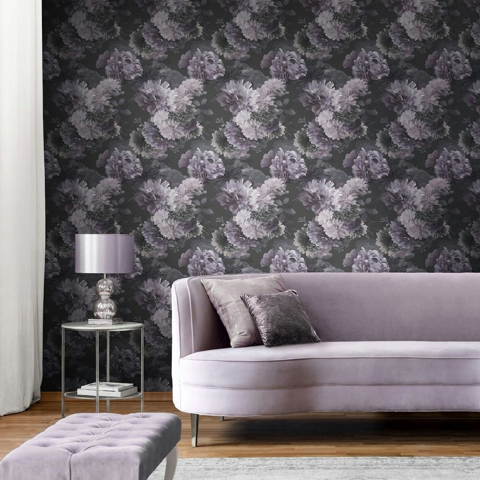 image 1 of Muriva Lipsy Issey Wallpaper - Mauve - 10m x 53cm Purple