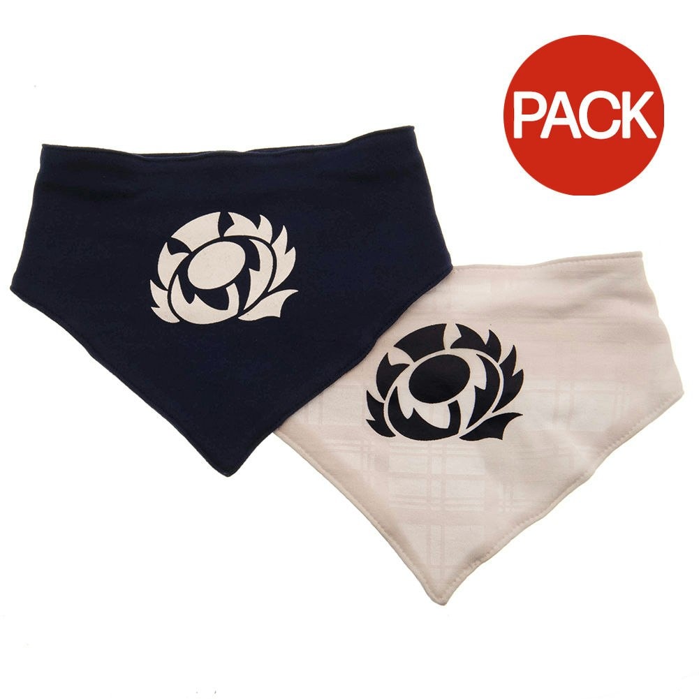 Scotland RU Baby Crest Bib (Pack of 2) - White/Blue - One Size