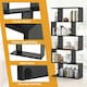 image 7 of COSTWAY 5-tier Bookcase S-Shaped Bookshelf Display Rack Black Black