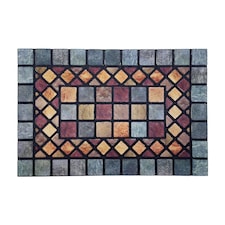 Nicoman Rubber Elegant Blue Tile Doormat - 60x40cm