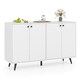 image 1 of COSTWAY Buffet Sideboard Modern 4-Door Storage Cabinet White White