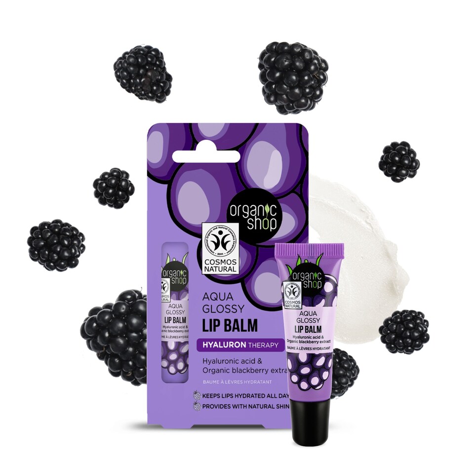 image 1 of Organic Shop Aqua Glossy lip balm Hyaluronic acid 10ml