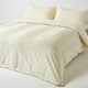 image 1 of Homescapes Off White Chevron Cotton Tufted Duvet Cover Set -