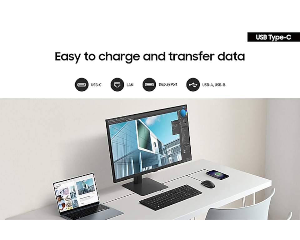 image 1 of Samsung ViewFinity S6 LS27D600UAUXXU 27" IPS Quad HD USB-C Height adjustable Monitor