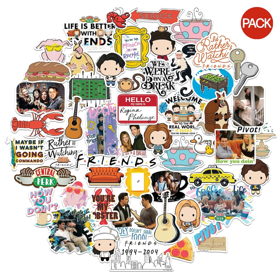 image 1 of Friends Deluxe Large Stickers (Pack of 100) - Multicoloured - One Size