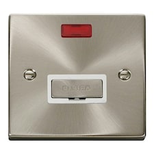 SE HOME Satin / Brushed Chrome 13A Fused Ingot Connection Unit With Neon White | Satin Chrome