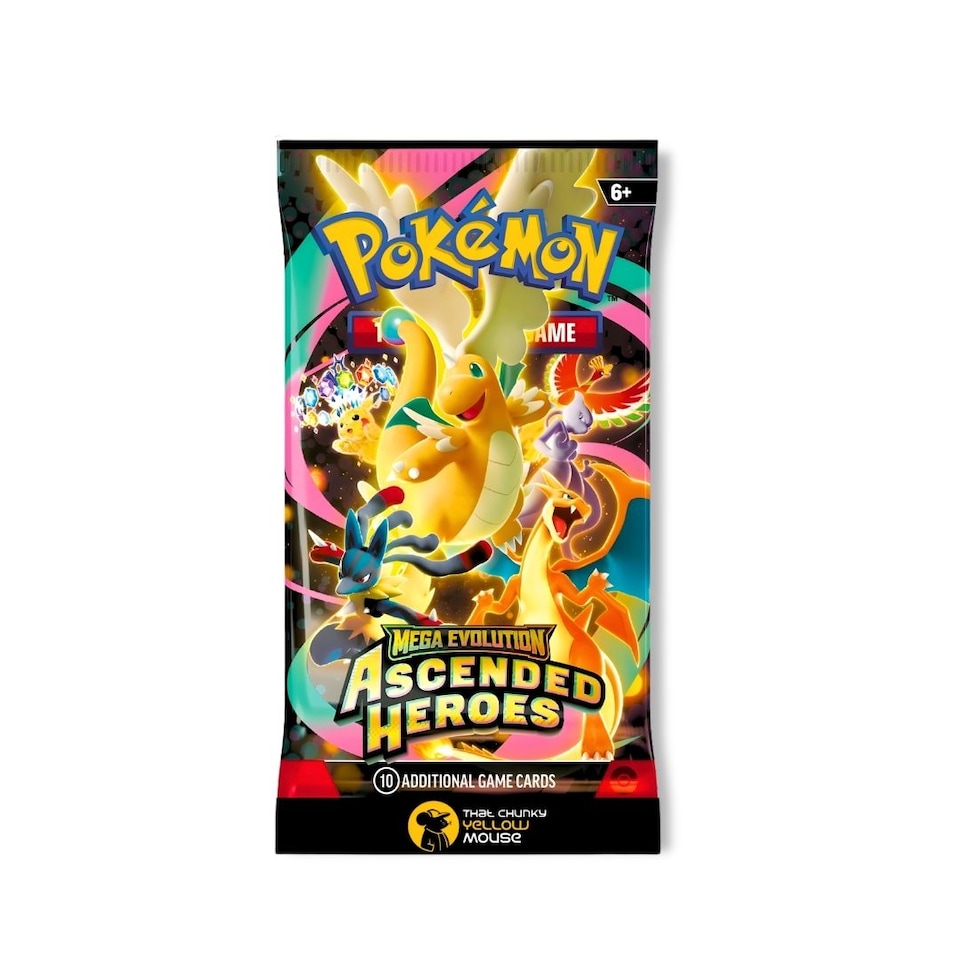 Pokemon Cards Ascended Heroes, English Mega Series - Booster Pack including 1 Single Pokemon Booster Pack - TCYM Product