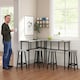 image 8 of HOMCOM 6-Piece Industrial Bar Table Set, 2 Kitchen Tables with 4 Stools, Grey