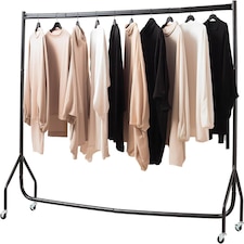 House of Home Heavy Duty Clothes Rail Home Shop Garment Hanging Display Stand Rack 6ft | Black