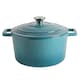 image 1 of Argon Tableware Round Cast Iron Casserole Dish - 4.65L - Teal Ombre | Blue | Teal Ombre | 1