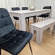 image 10 of Grey Wooden Dining Table with 4 Grey Faux  Leather Chairs Dining Set Furniture | Grey | One Size | 6
