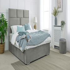 Hampton Plush Double Bed Frame - Silver