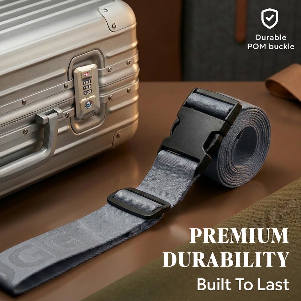 image 1 of Lugg Luggage Straps 2 Pack Adjustable Suitcase Belts 180 cm Polyester Webbing