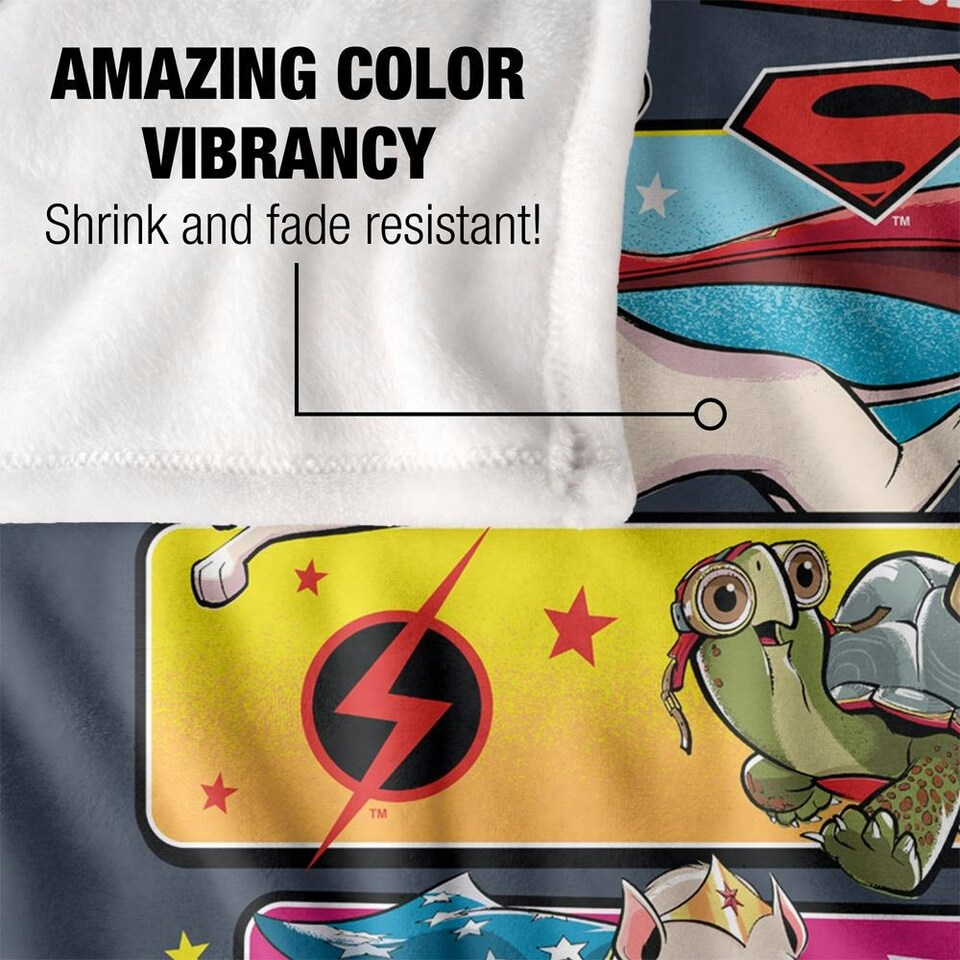 image 1 of DC Comics League Of Super Pets Character Panel Blanket - Multicoloured - One Size