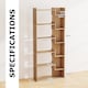 image 2 of COSTWAY Geometric Bookshelf 6 Tier Wooden Bookcase Storage Shelving Unit Natural
