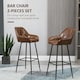 image 4 of HOMCOM Bar Stools Set of 2 Retro Bar Chairs with Backs Footrests Brown