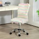 image 2 of HOMCOM Fluffy Makeup Vanity Chair with No Arm, Swivel Wheels, Multicolour