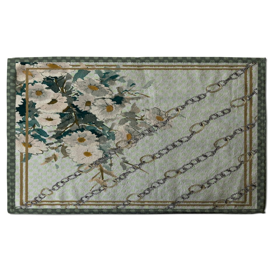 image 1 of Flowers & Chain Links (Kitchen Towel)
