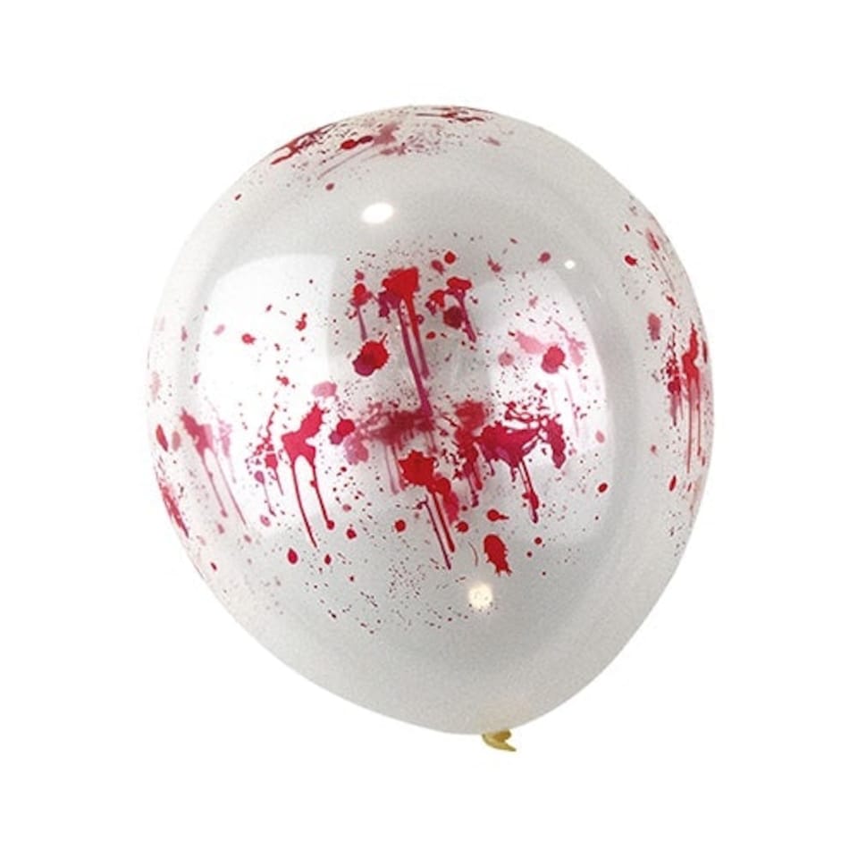 Clear With Blood Effect Halloween Latex Balloons 30cm / 12 in - Pack of 5