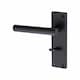 image 2 of Golden Grace T-Bar Bathroom Door Handles Set on Lever Backplate in Matt Black Finish Complete with Latch, Lock and 1 Pair of 3" Ball Bearing Hinges Black