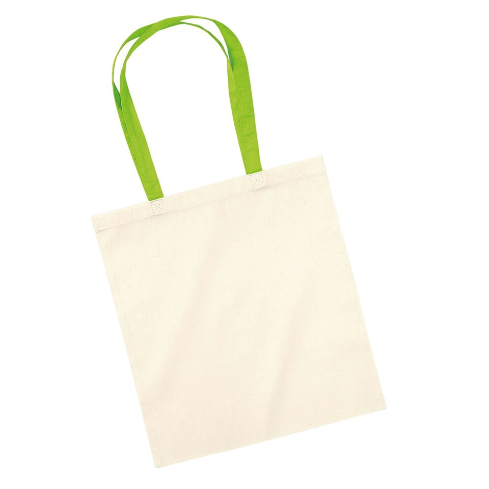 image 1 of Westford Mill Bag 4 Life Contrast Handle Tote - Natural/Lime - One Size Cream