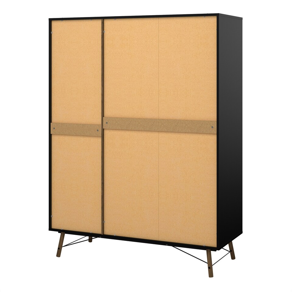 image 1 of Ry Wardrobe 3 Doors 3 Drawers in Matt Black Walnut