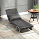 image 2 of HOMCOM Single Chair Bed, Click Clack Convertible Bed Settee, Modern Faux Suede Upholstered Lounge Couch with Pillow for Living Room, Guest Room, Grey