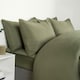 image 3 of OHS Soft Microfibre Plain Duvet Cover and Pillowcase Set, Single - Woodland Green