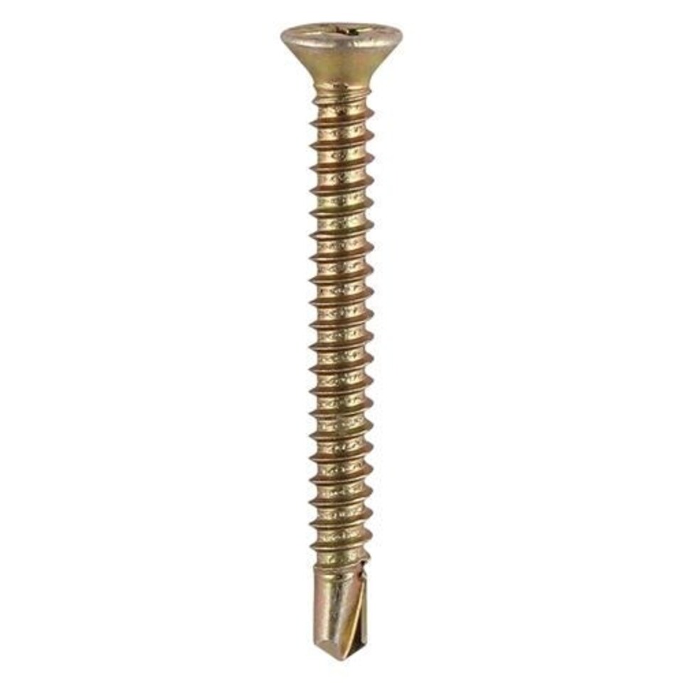 image 1 of Timco - Window Fabrication Screws - Countersunk - PH - Self-Tapping - Self-Drilling Point - Yellow (Size 3.9 x 45 - 500 Pieces)