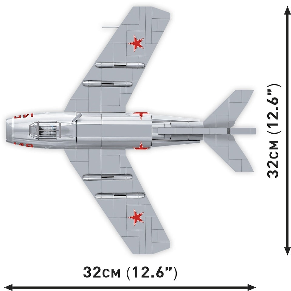 image 1 of MiG-15 Fagot brick plane model - Korean War - COBI 2416 - 504 bricks