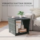 image 7 of Outsunny Side Table 2-Tier with Storage Shelf/Grey | Grey | Grey, Dark Grey | 45 x 45 x 43 cm