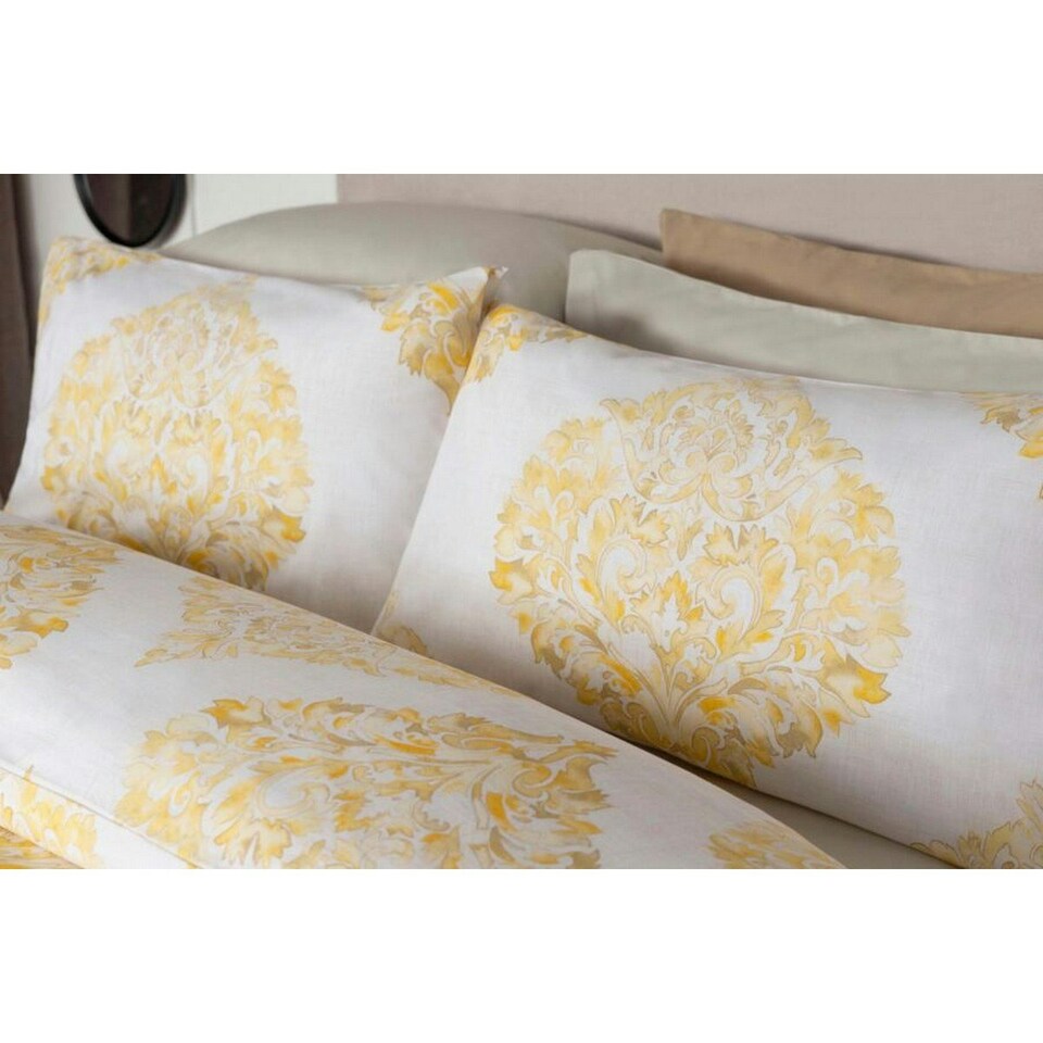 image 1 of Belledorm Persia Duvet Cover Set - White/Saffron - Single