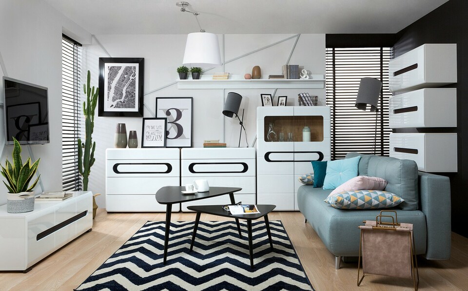 image 1 of Azteca Wall Shelf Long Shelving Panel Storage Unit - White Gloss 1050x200mm