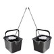 image 2 of 2 x Metallic 12 Litre Cotton Mop & Bucket Hard Floor Cleaning Set With Wringer & Pouring Lip