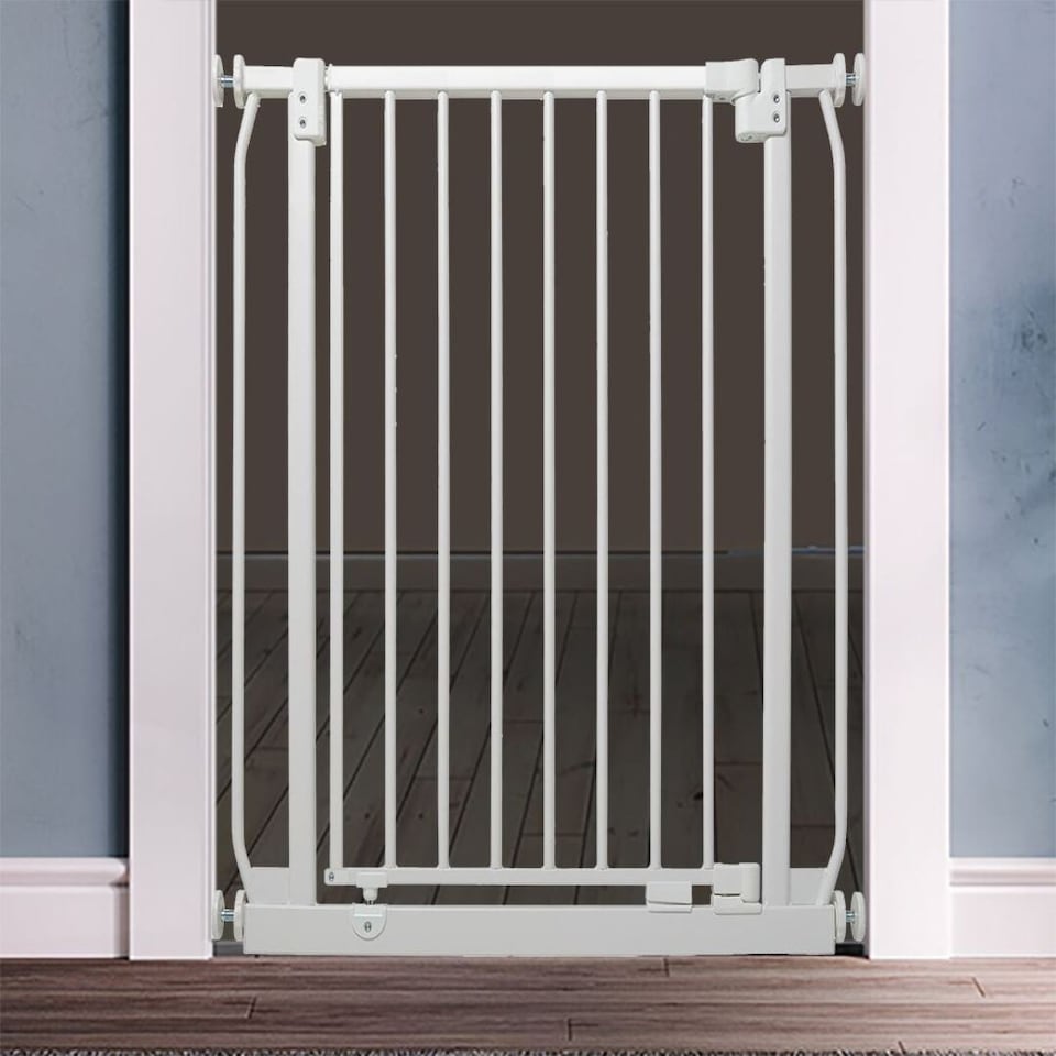 image 1 of Safetots Extra Tall Elite Safety Gate, 80cm - 89cm, Matt White, Extra Tall 96.8cm in Height, Pressure Fit Stair Gate, Baby Gate for Doors Hallways and Spaces, Safety Barrier, Easy Installation