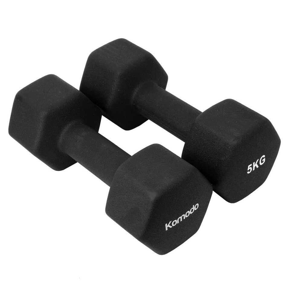 image 1 of Komodo 2x 5kg Neoprene Dumbbells