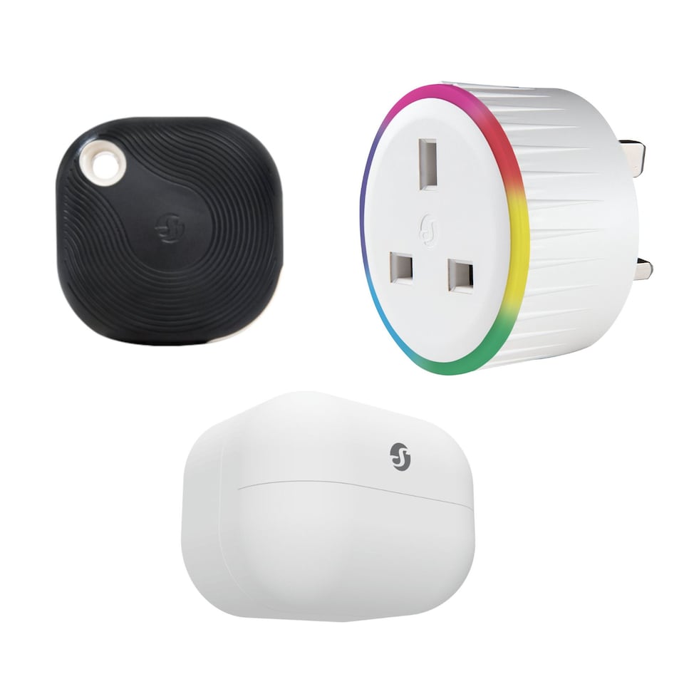 image 1 of Shelly BLU Motion Sensor, BLU Button Tough ZB Black & Plug Bundle