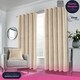 image 1 of Luxury Enhanced Living Cream Velvet, Supersoft, Blackout, Thermal Pair of Curtains with Eyelet Top - 90 x 72 inch (229x183cm)