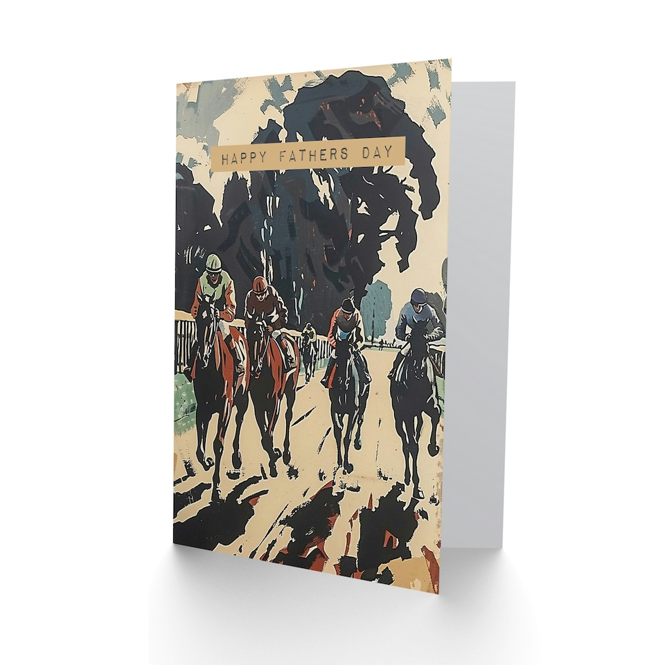 image 1 of Racing Racecourse Horse Fathers Day Dad Card