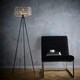 image 2 of Bronx Black Modern Tripod Floor Lamp with Acrylic Glass Drum Shade Black