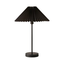 ValueLights Akira Black Pleat Shade Side Table Lamp | Black