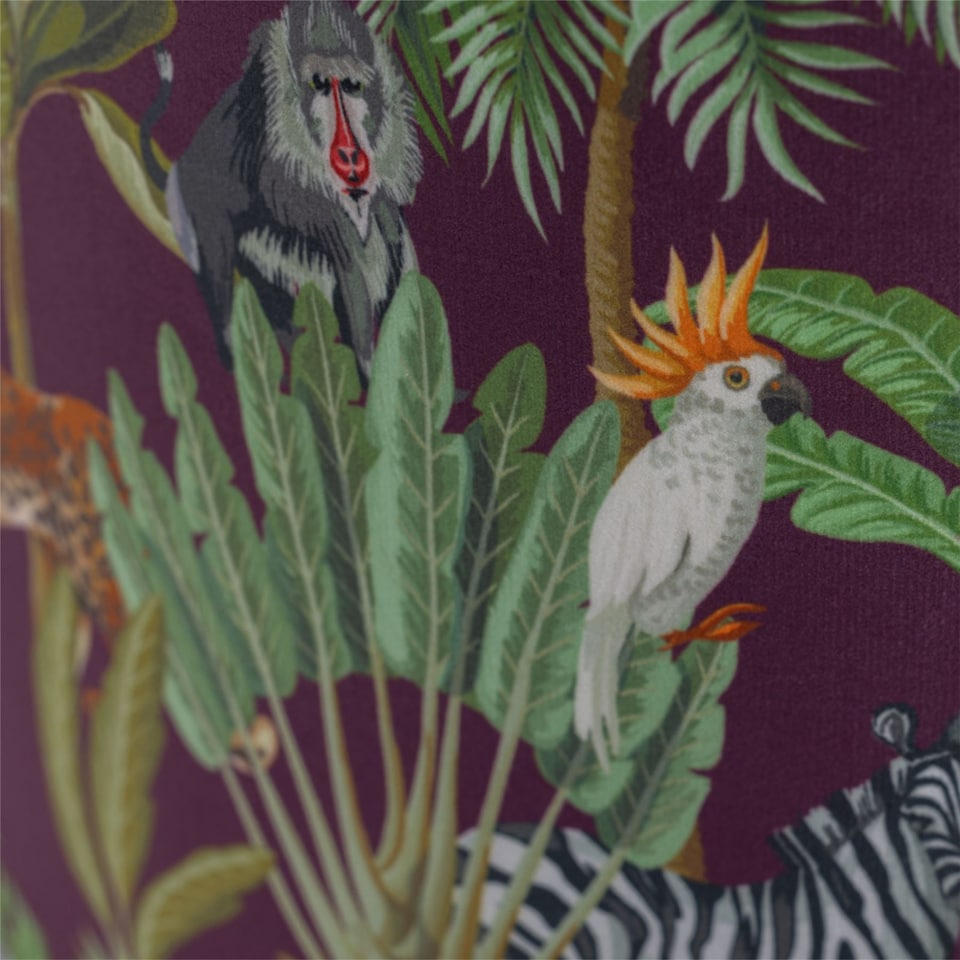 image 1 of Set of 2 Dark Oak Table Lamp or Bedside Lights with Safari Shades | Brown | Multi | Large | 2