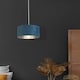 image 4 of TEAL VELVET DRUM SHADE & SILVER INNER (D27cm)