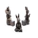 image 2 of Beatrix Potter Bronze Benjamin Bunny Plant Pot Feet - Set of 3 - L6 x W7 x H11 cm Brown