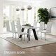 image 8 of Dining Chairs - cantilevered, high backrest, flat steel frame - Set of 4 White